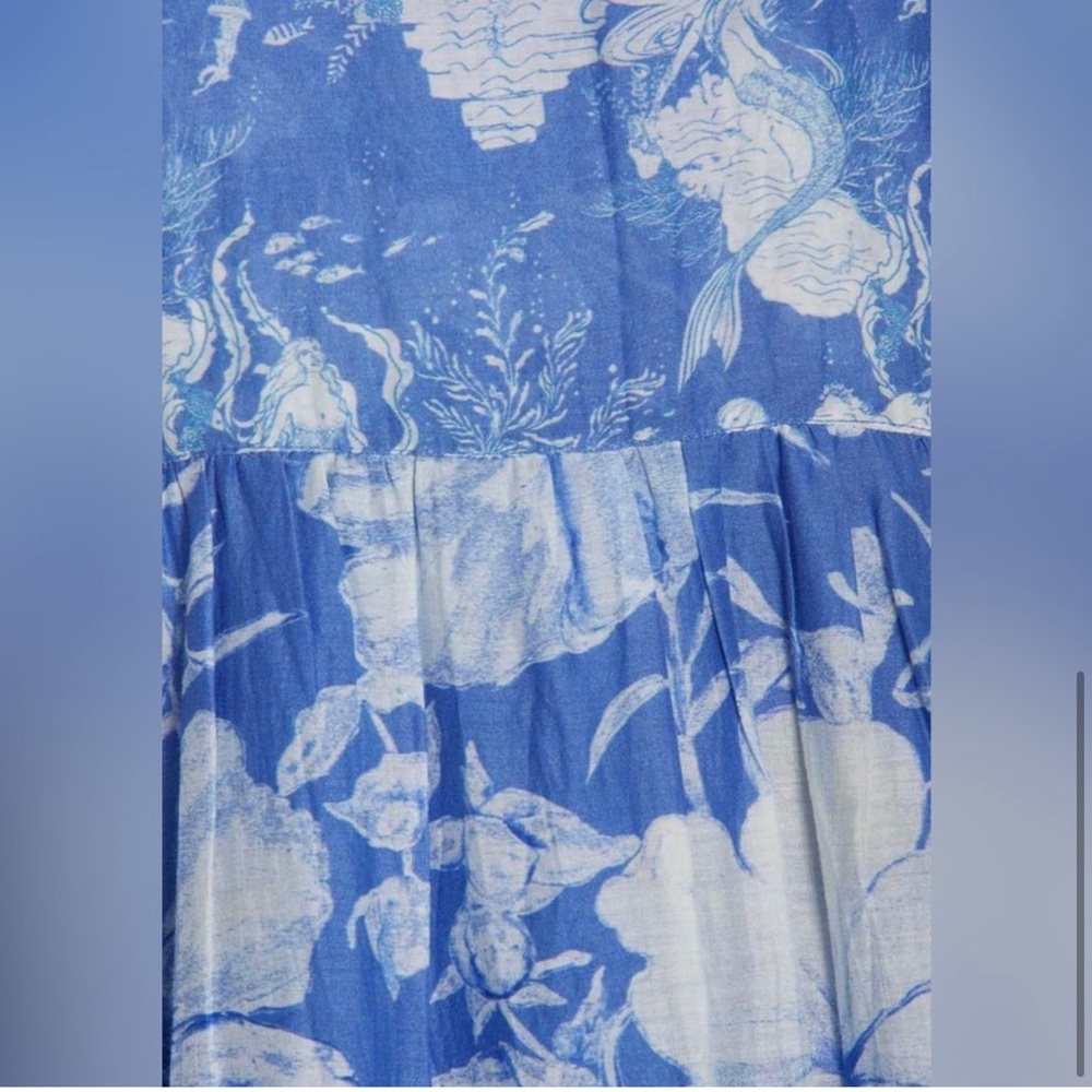 LoveShackFancy karalie blue floral dress in salty seas - Picture 7 of 7